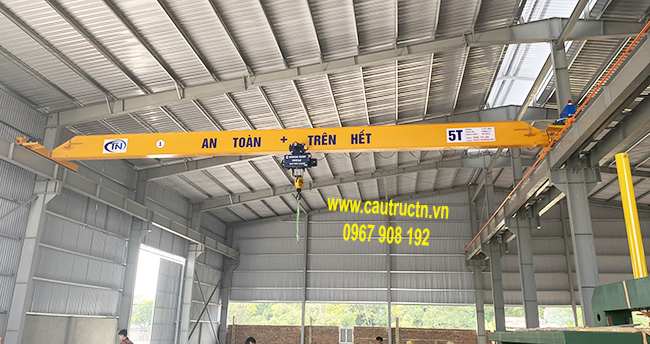 cẩu trục 5 tấn trong nhà xưởng